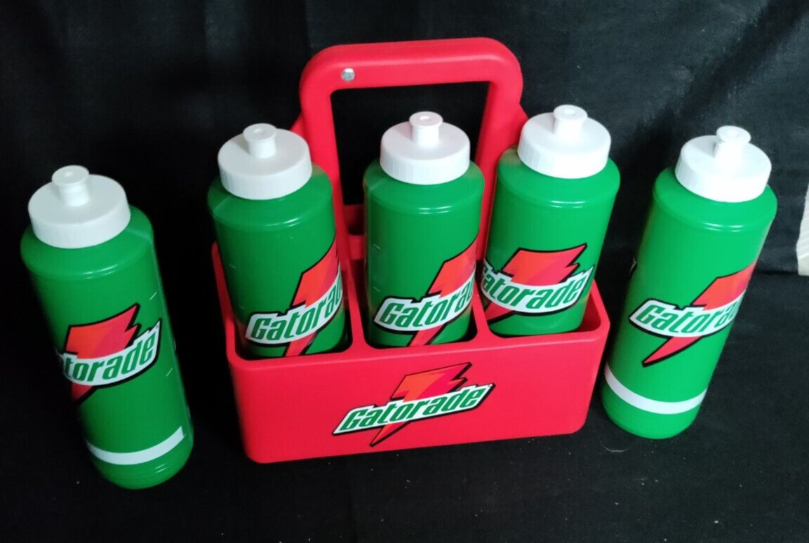 GATERADE 6 PACK CARRIER & 5 SQUEEZE BOTTLES NEW UNUSED