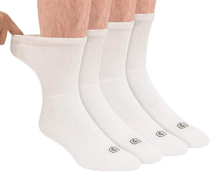 Doctors Choice Diabetic Socks for Men Seamless  with Non-Binding 2 Pair Crew
