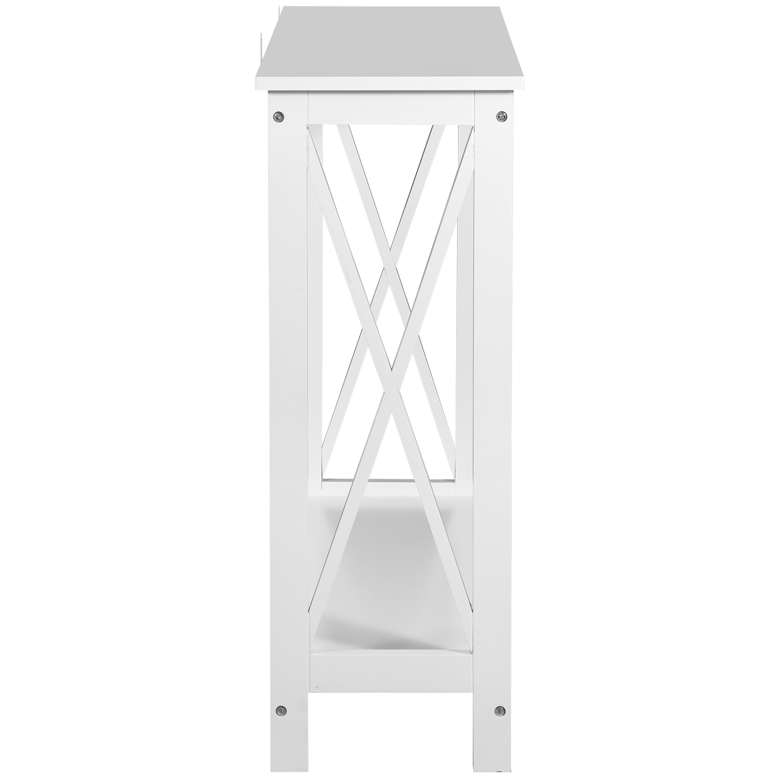 Console Table Bed Accent Side Stand Display Storage Shelf Entryway Decor White