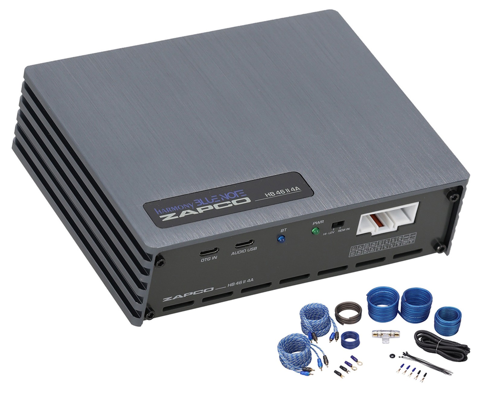 Zapco HB 46 II 4A 6-Ch DSP/4-Ch Class AB Amplifier+Bluetooth+Music Player+Wires