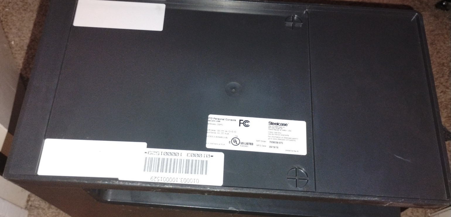 Steelcase DSPC personal safe locking console Desk Office storage valuables USB