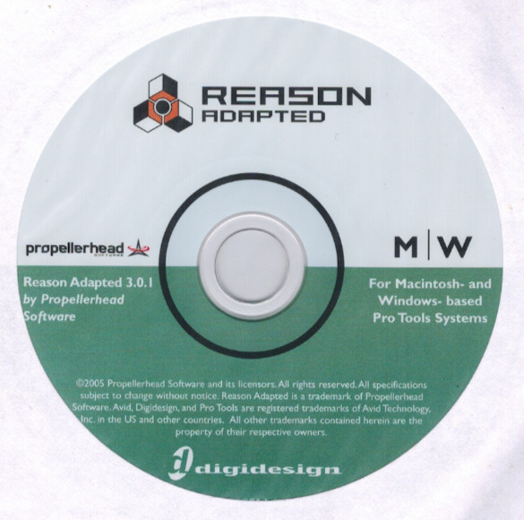 Digidesign Reason Adapted 3.0.1 for Mac and Windows based ProTools CD-ROM (2005)