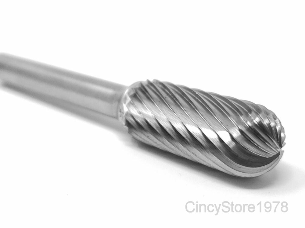 SC4S Cylindrical 7/16" Carbide Burr Bur Tool Die Grinder Bit 1/4" Shank