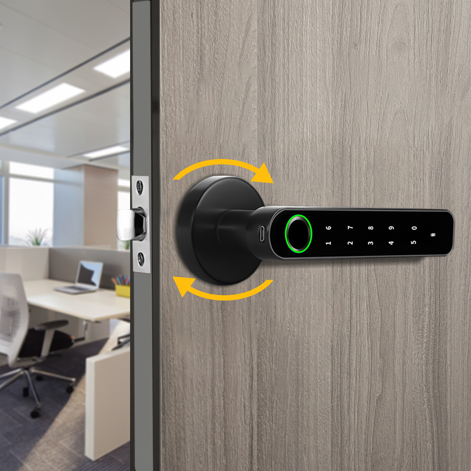 Fingerprint Smart Door Lock Biometric Door Lock Handle Set Smart Lock Front Door