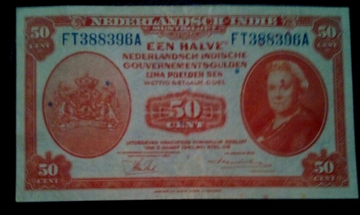 Paper Money 50 Cent 1943 Netherlands
