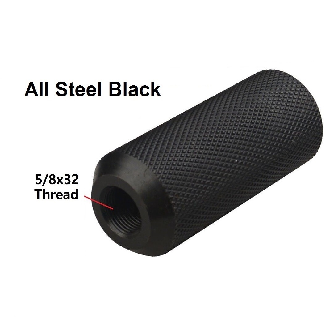 New All Steel Muzzle Brake Tube 1/2x28 1/2x36 5/8x24 5/8x32 TPI Threaded, Black