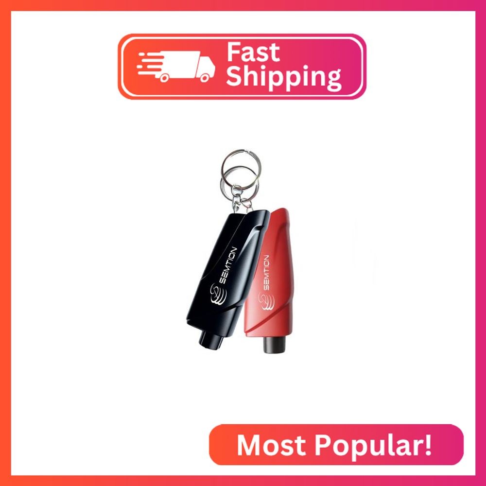 SEMTION Window Breaker Seatbelt Cutter Keychain Car Escape Tool for Land and Und