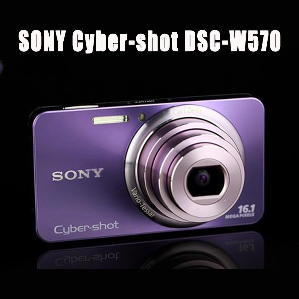 SONY Cybershot DSC-W570 Digital Camera 16.1MP 5x Optical Zoom W/ Charger Battery