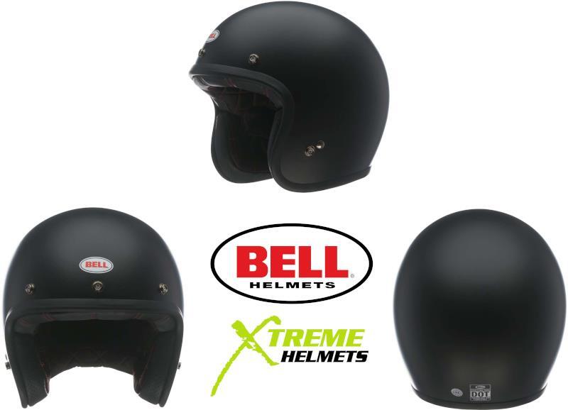 Bell Custom 500 Motorcycle Open Face Helmet Matte Black DOT S-2XL Vintage Retro