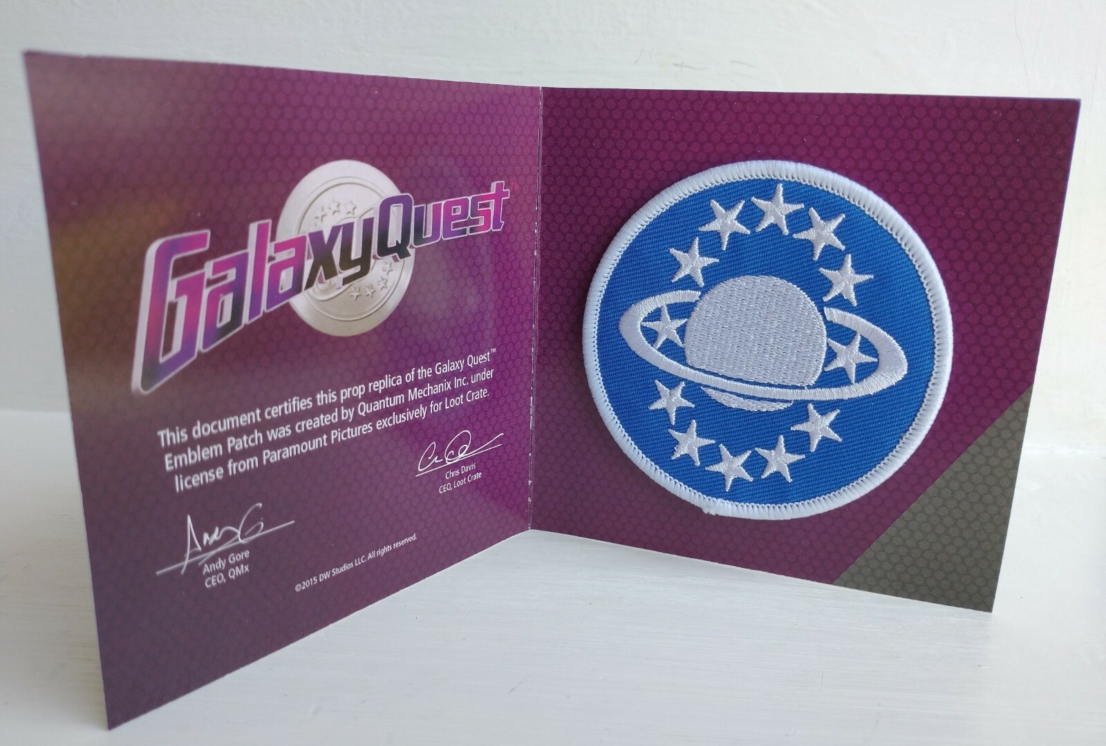 2015 Loot Crate Galaxy Quest Emblem Patch