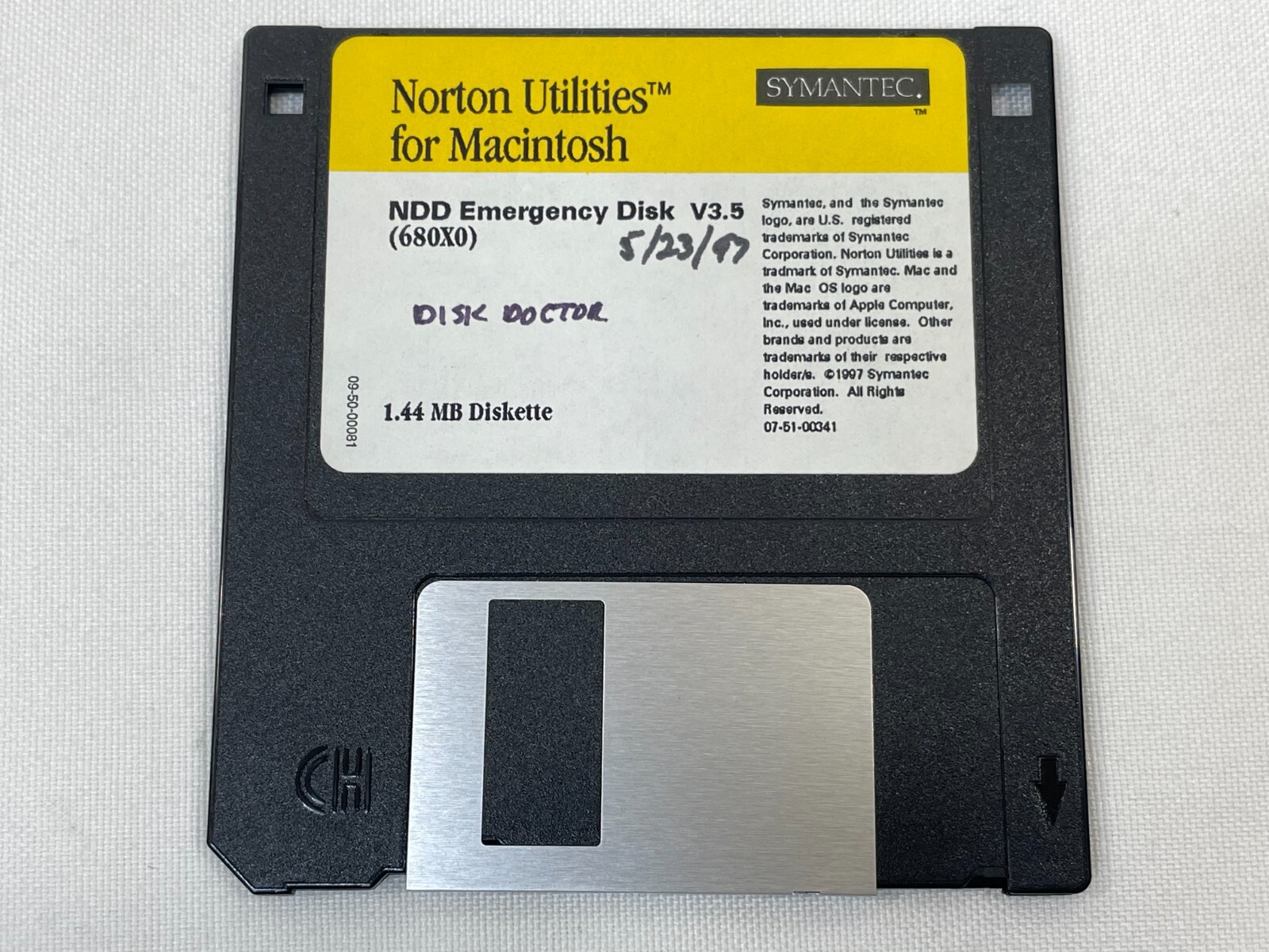 Vintage 1997 Norton Utilites NDD Emergency Disk HD 3.5" Floppy Apple Mac