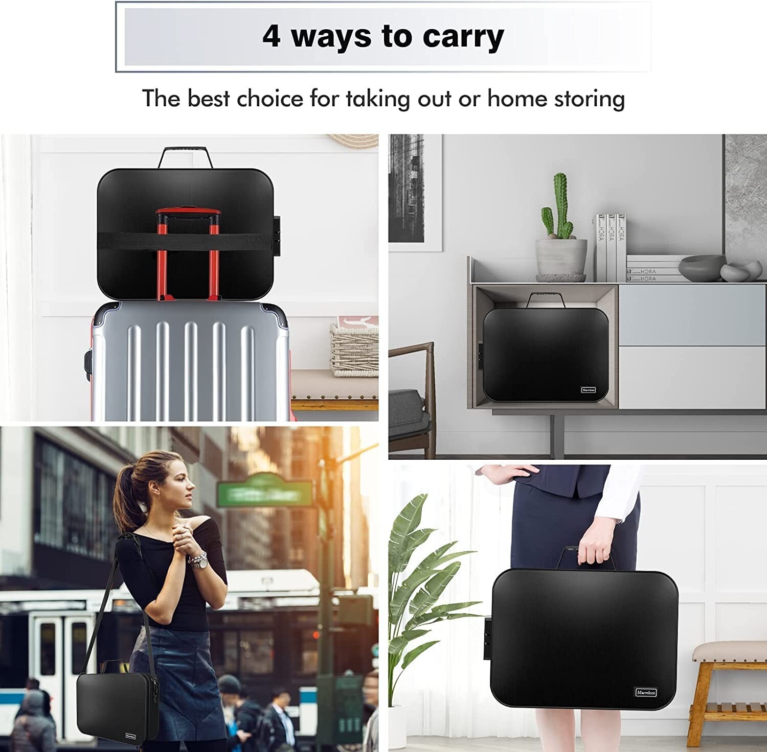 Safe Lock 2000℉ Fireproof File Organizer Bag 3-Layer File Storage Shoulder Strap