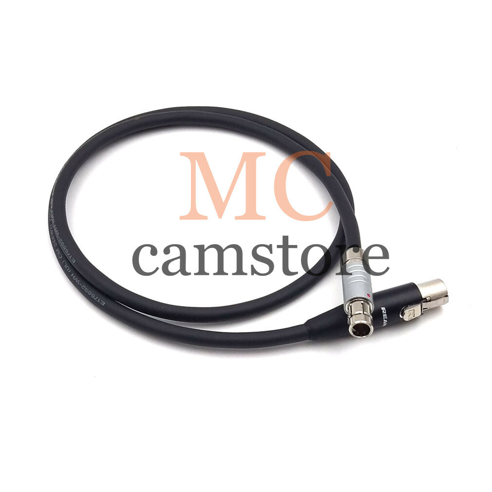 RS 3-Pin Male to Mini XLR 4-Pin Female Power Cable for TILTA to TVlogic 20 in