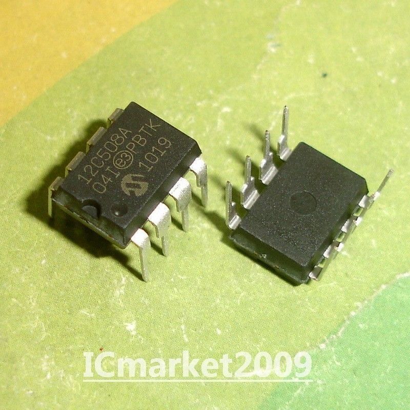 2 PCS PIC12C508A-04I/P DIP-8 PIC12C508 12C508A 8-Bit CMOS Microcontroller Chip