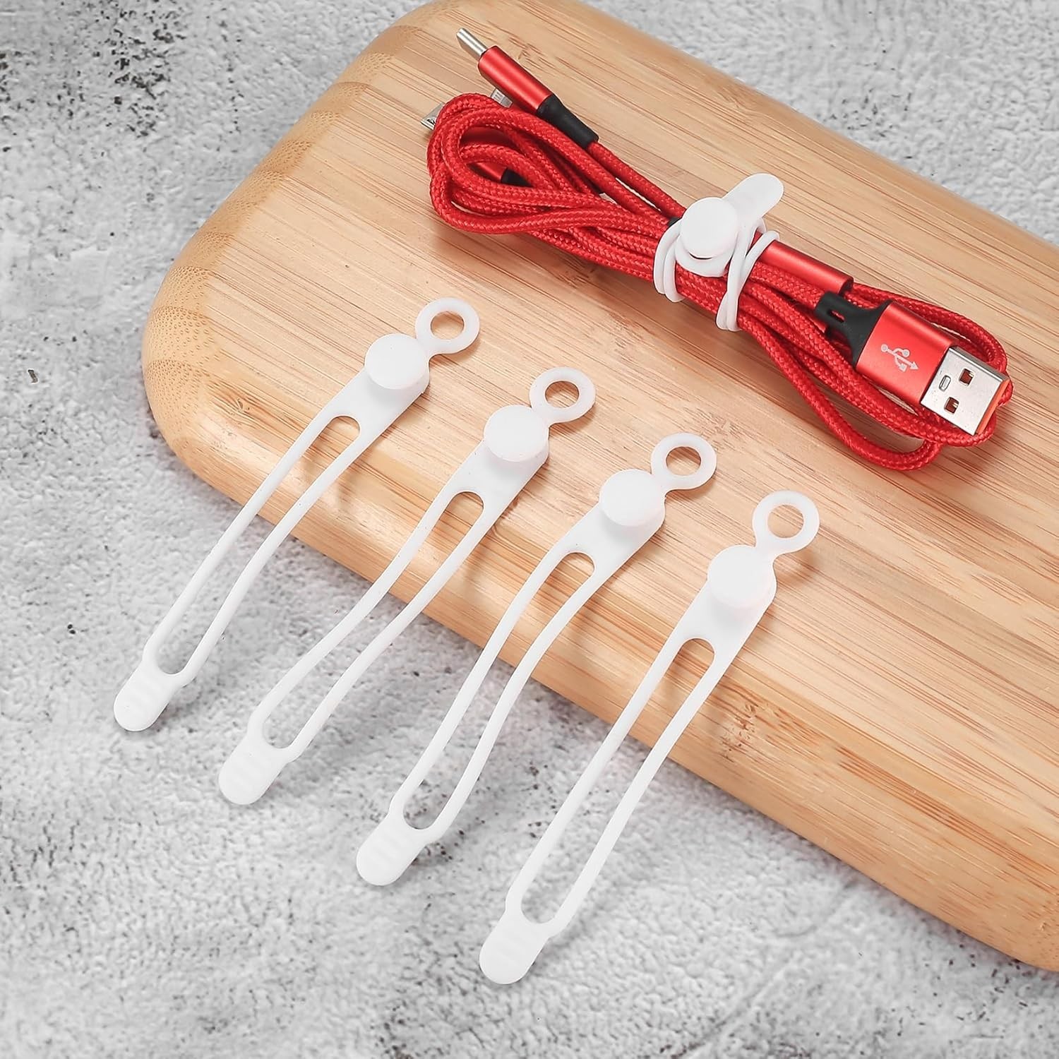 Reusable Silicone Cable Organizer Clips - 25 Pcs for Efficient Space Saving