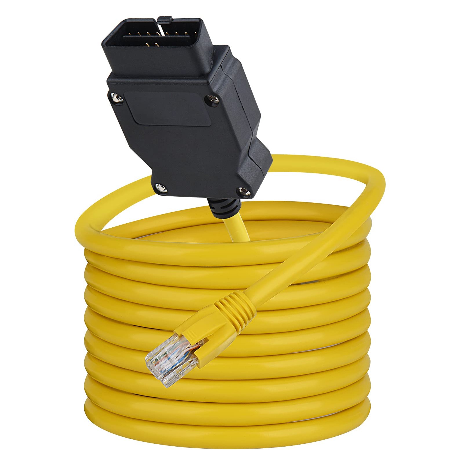 Giochem Enet OBD2 RJ45 Cable,Ethernet 6.6ft/2M Cable, Yellow