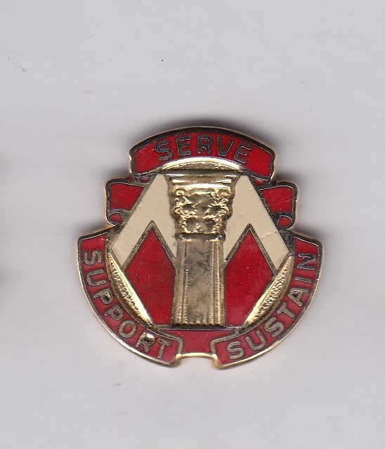 US Army 162nd Support Group Quartermaster QM Supply crest DUI badge G-23