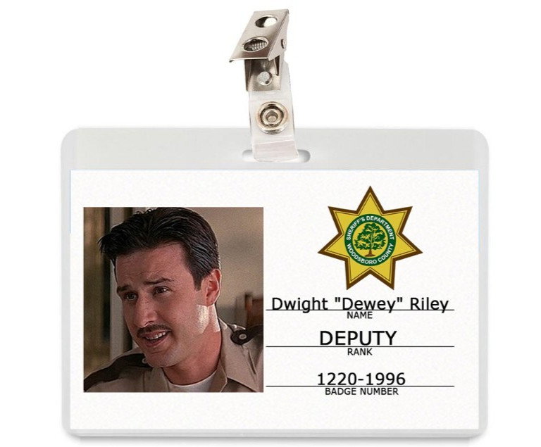 Scream Woodsboro Dwight Dewey Riley ID Badge Card Cosplay Laminate Prop Costume