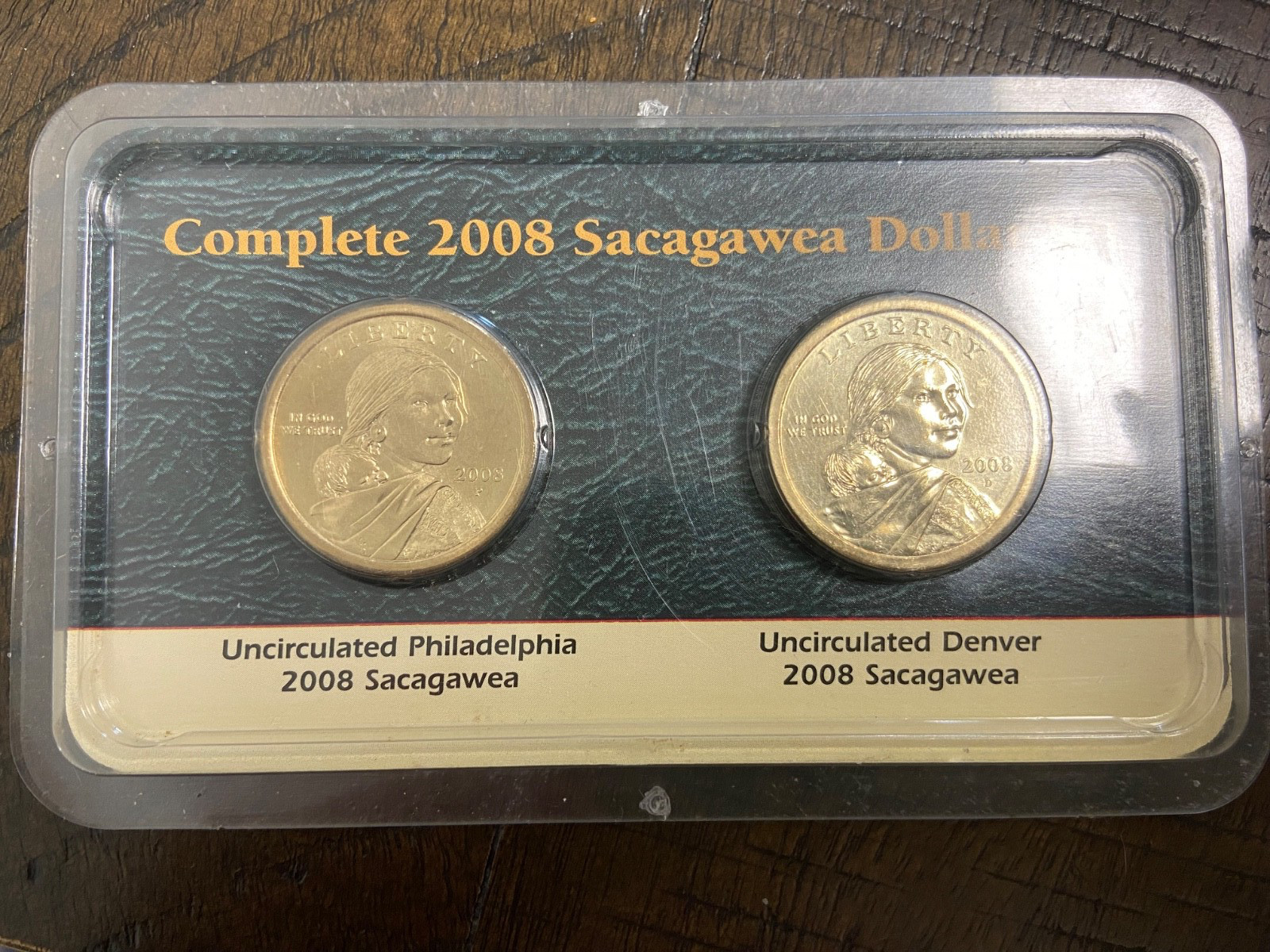 Complete 2008 Sacagawea Dollar Set Uncirculated P & D Native American
