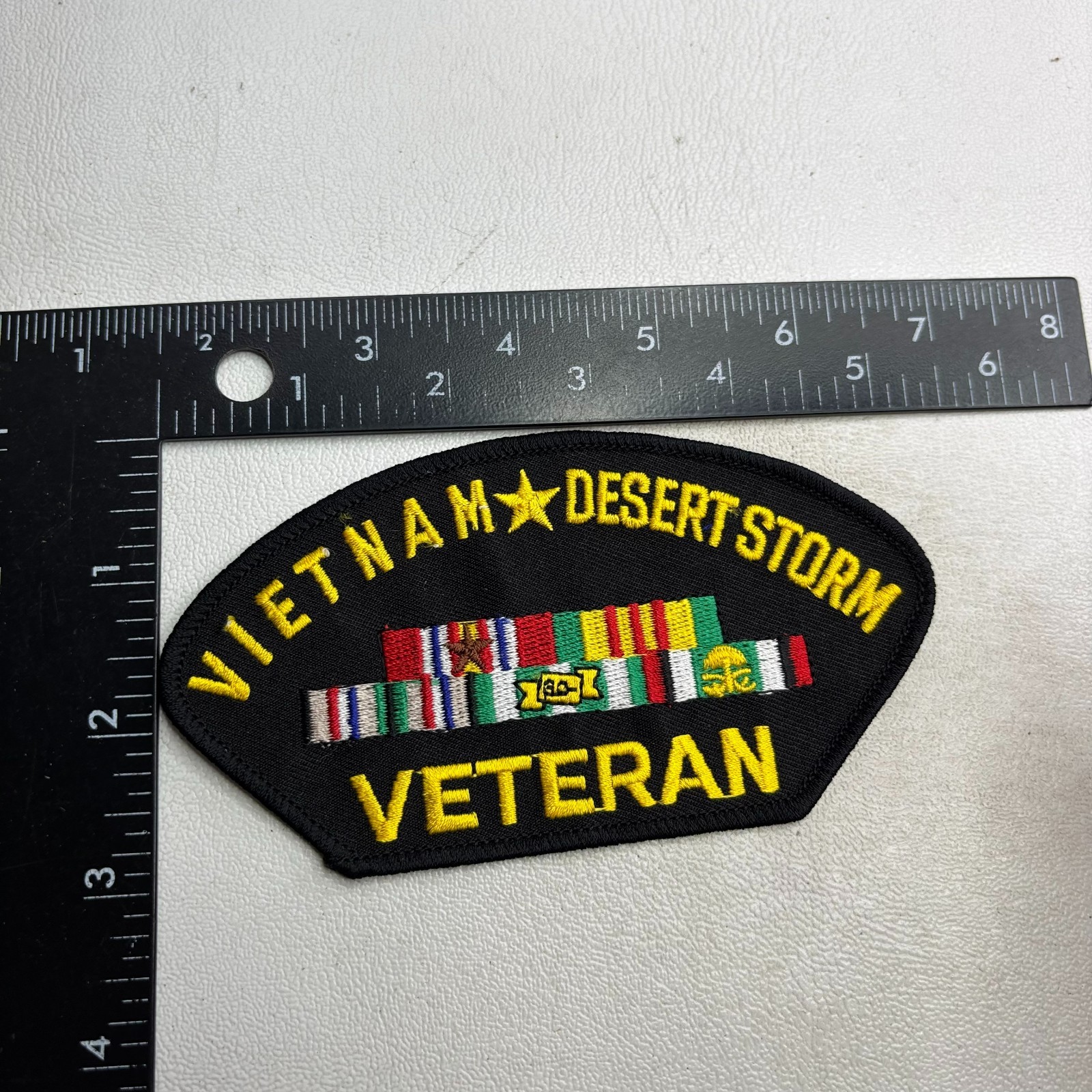 Military VIETNAM DESERT STORM VETERAN Embroidered Hat Patch 64a1