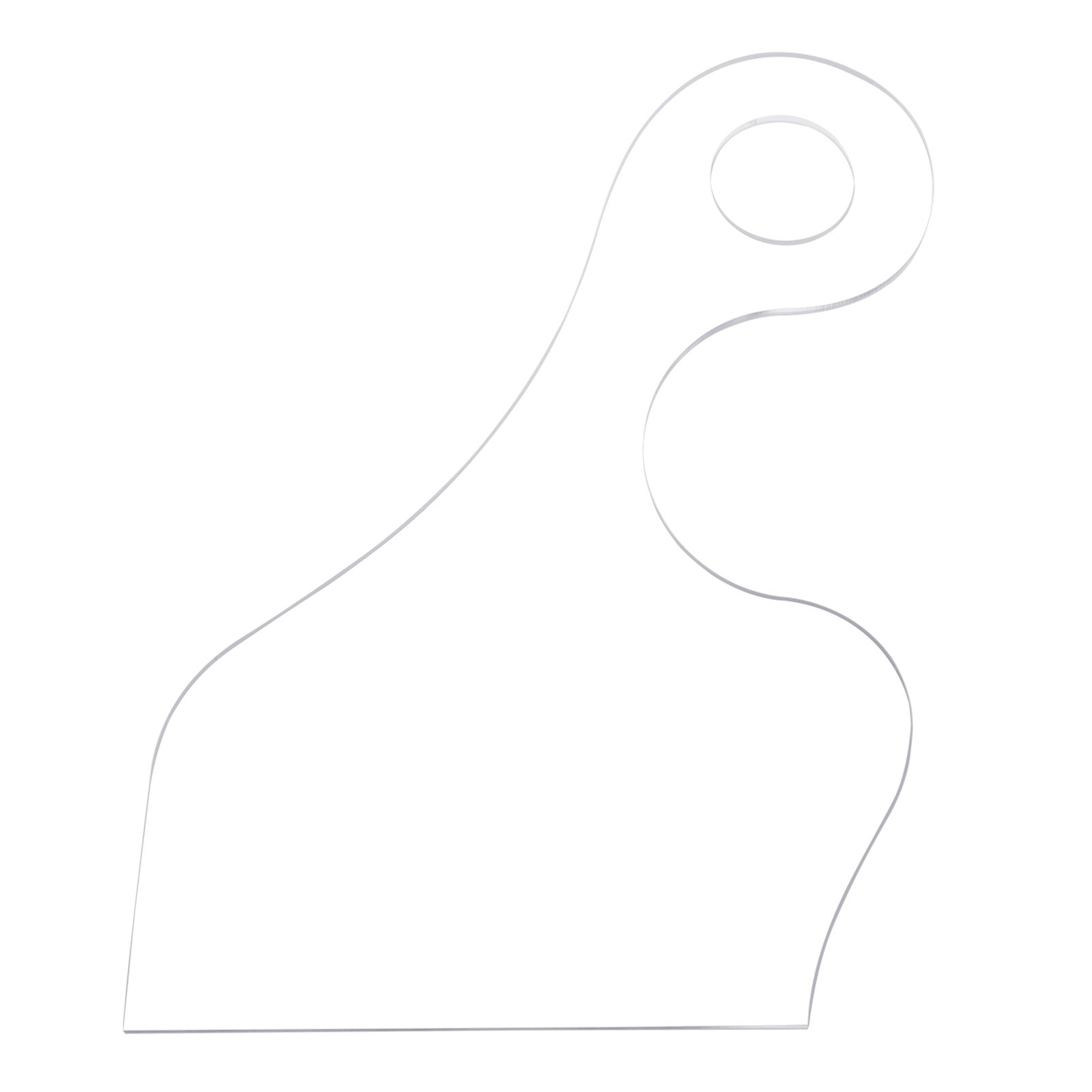 5.9" x 9.8" Charcuterie Board Template Acrylic Handle Router Template Clear