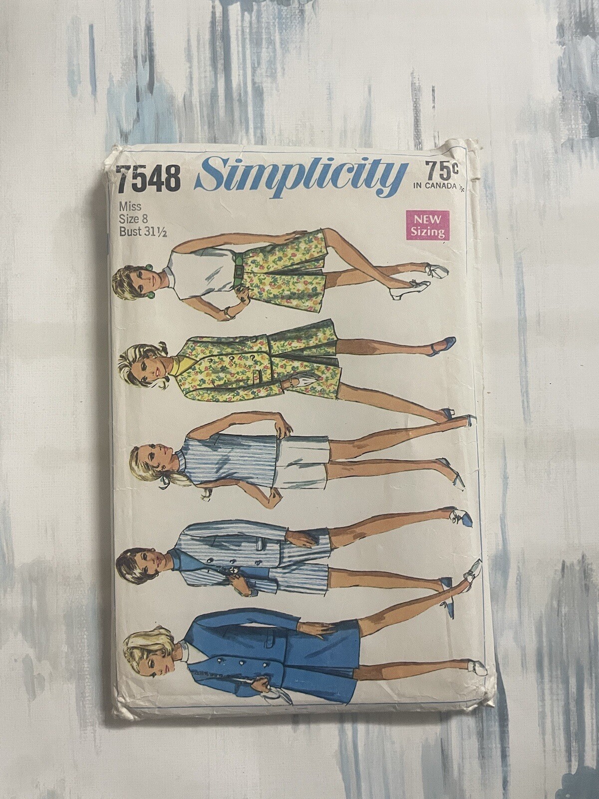 Vintage Sewing Pattern Simplicity 7548 Skirt Suit Pantsuit size 8 Vintage 1968