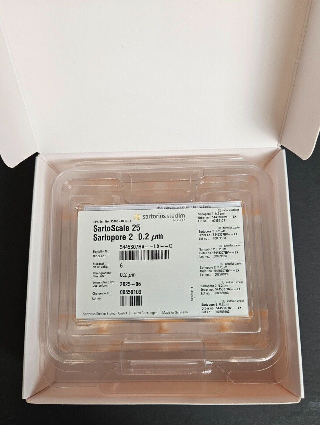 Sartorius SartoScale 25 Filter 0.2 um Total of 6 Filters