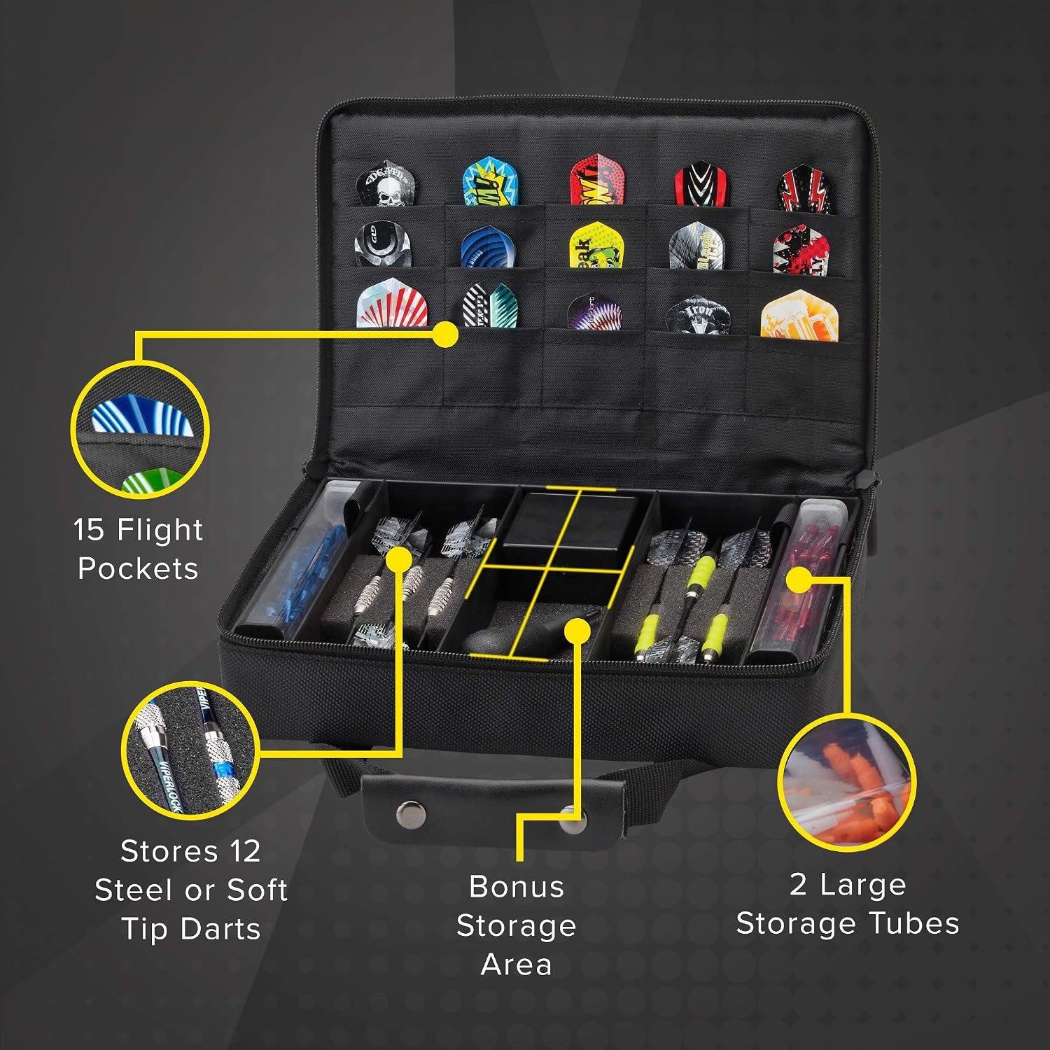 Classic Black Nylon Dart Case