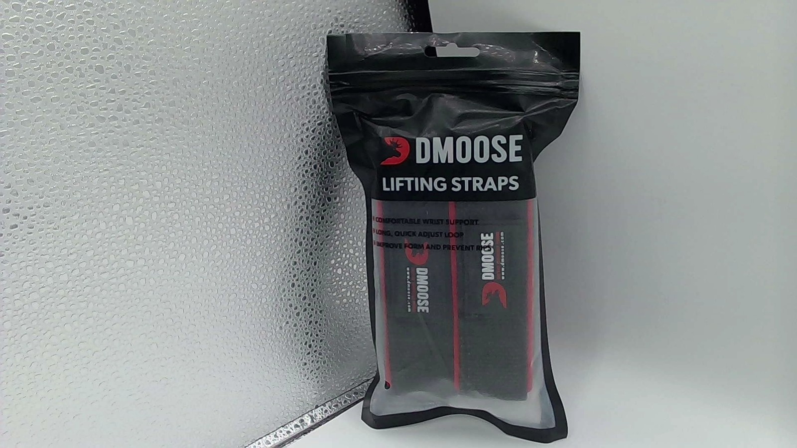 DMoose Red Weight Lifting Wrist Straps Gym Fitness Workout Training Support