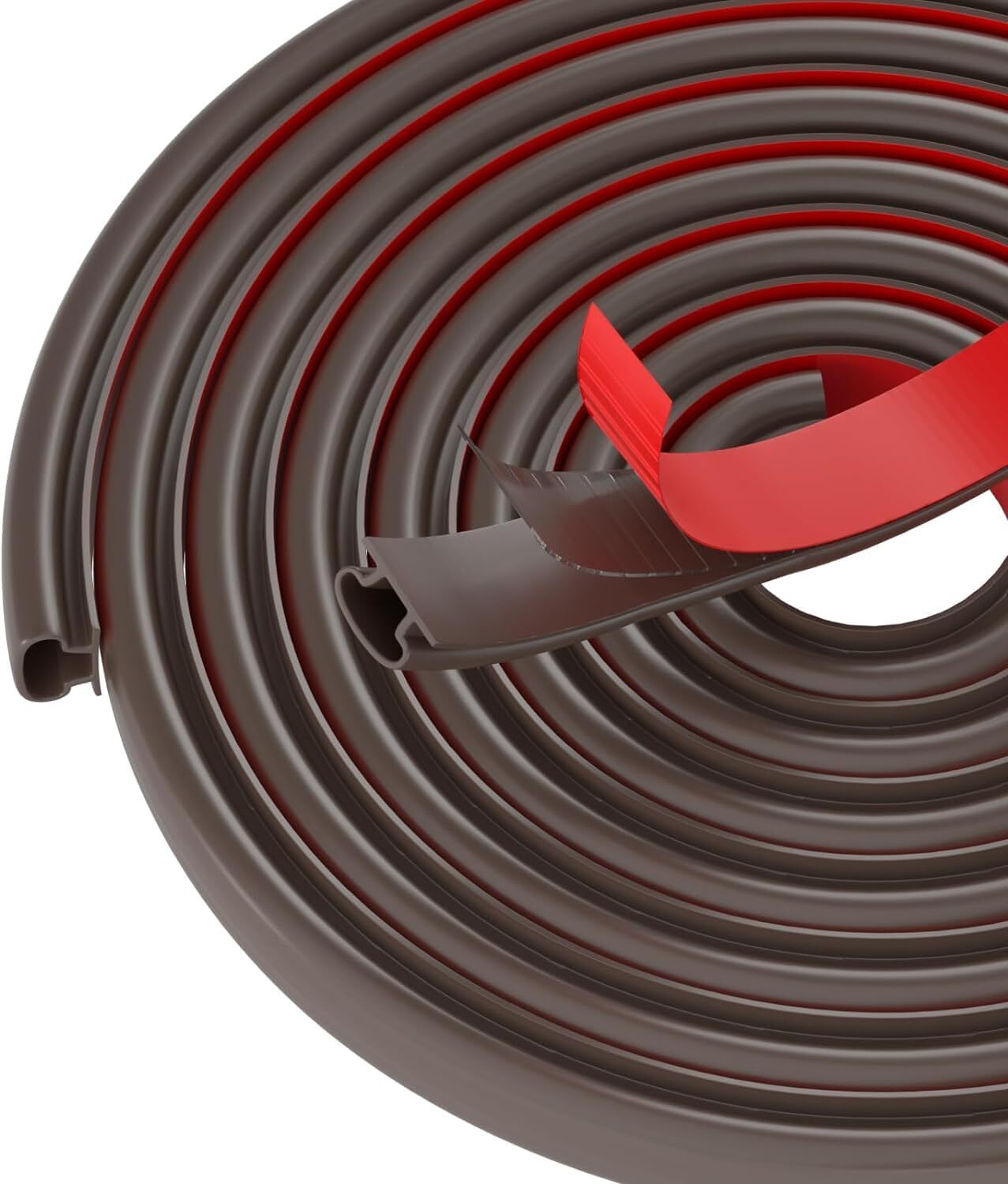 Brown Rubber Weather Stripping Door Seal Strip, D Shape Door Rubber Weather S...
