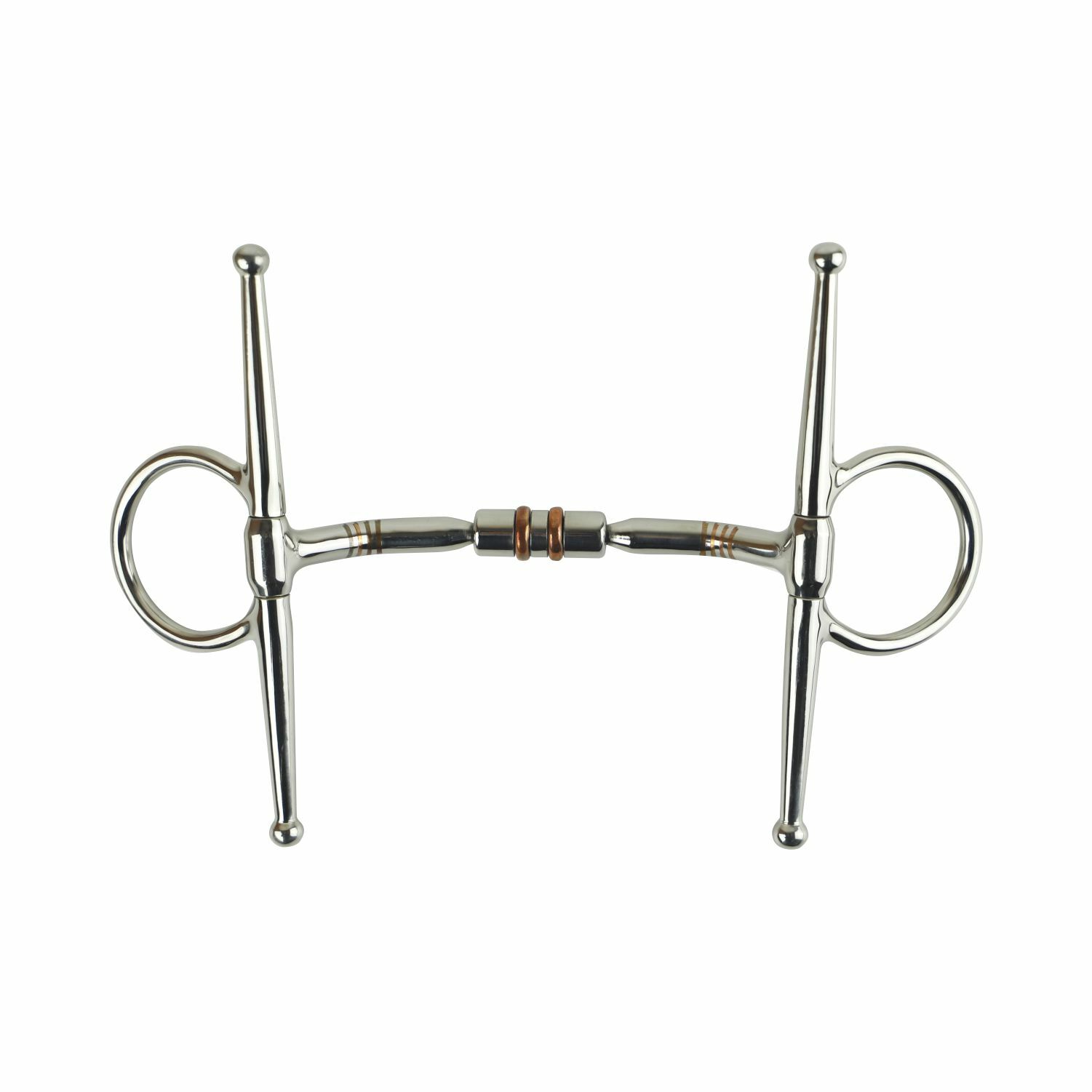 AK Full Cheek Horse Riding Bit Rotary Double Cooper Roller Snaffle Bit