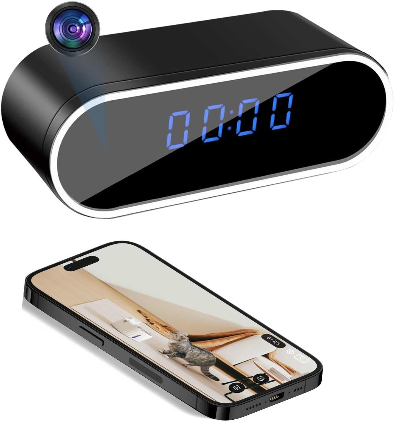 Camara Espia Oculta Reloj Despertador Seguridad 1080P Detector Movimiento NUEVO