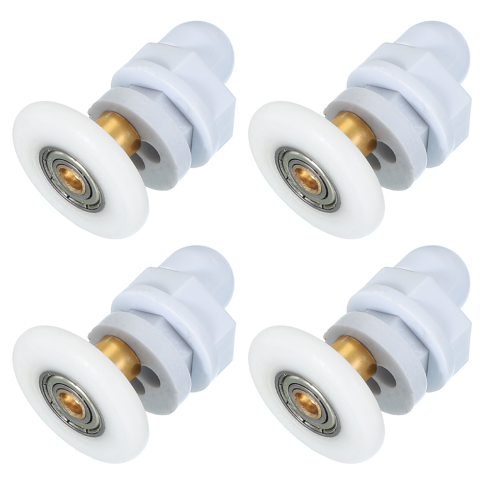 4Pcs 29mm Shower Door Rollers Copper Rod Pulley Wheels Replacement White