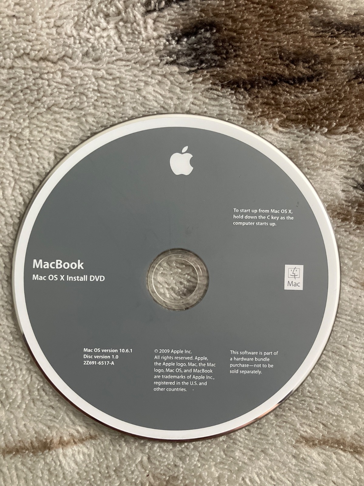 2009 Macintosh Mac MacBook Applications Software Installation DVD Version 1.0
