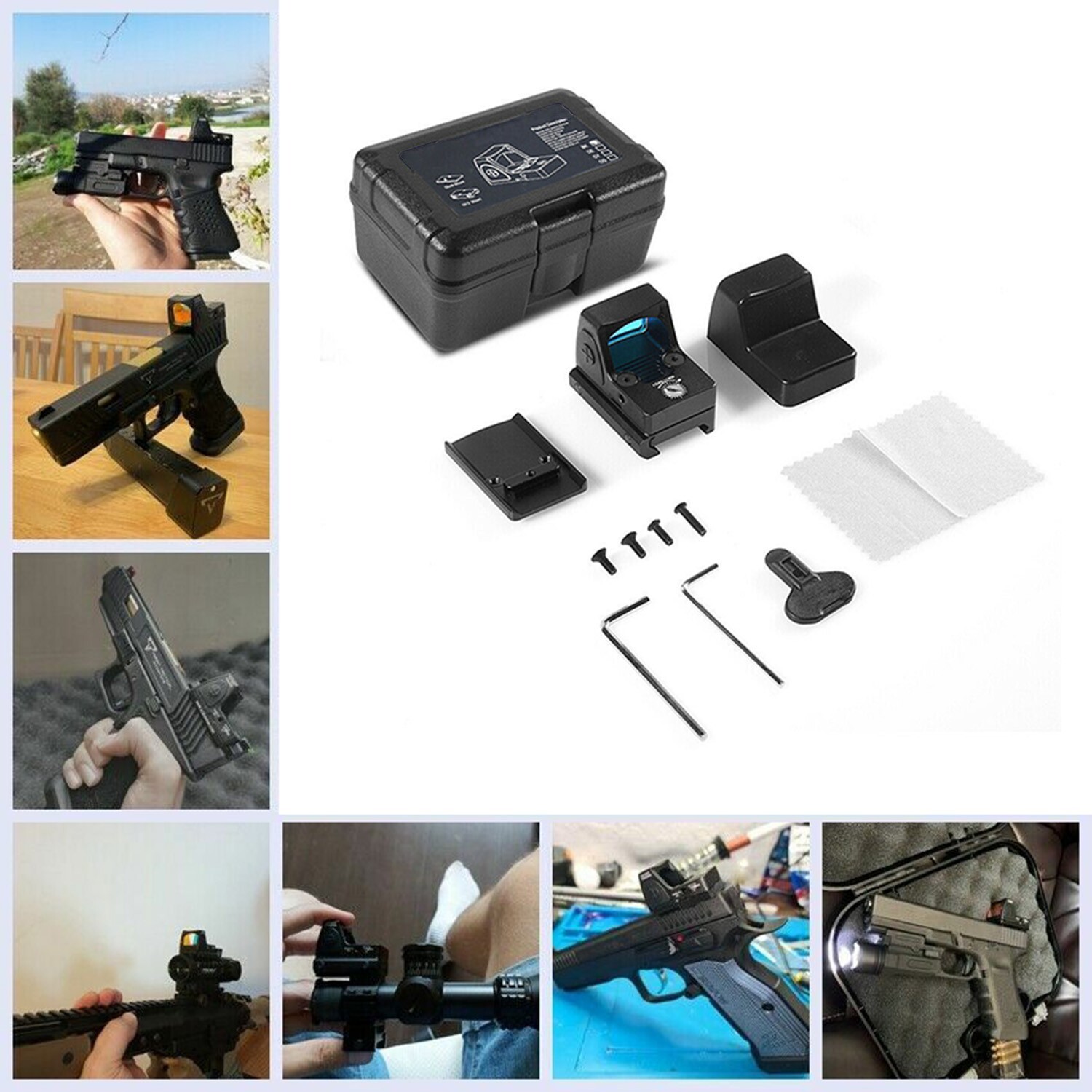 Mini Red Dot Sight Collimator for Glock / Rifle Reflex Sight Scope Fit 20mm