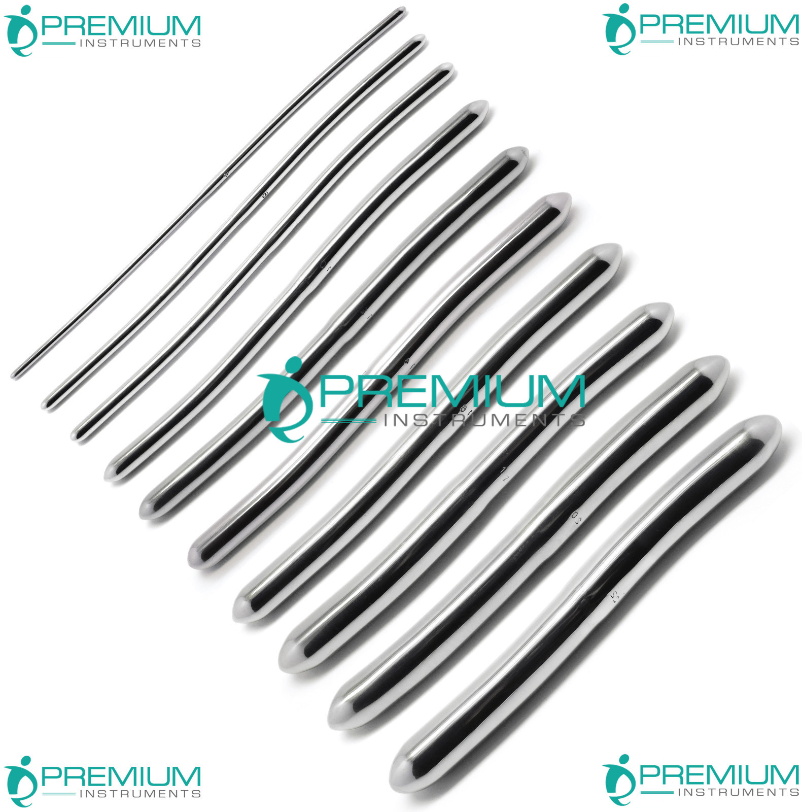 10 Pcs Hegar Uterine Dilators Gynecology Double Ended Surgical Sound Tools