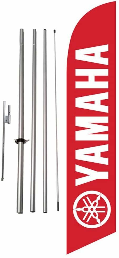 Red Advertising Feather Banner Swooper Flag Kit with Ground Stake, Compatible...