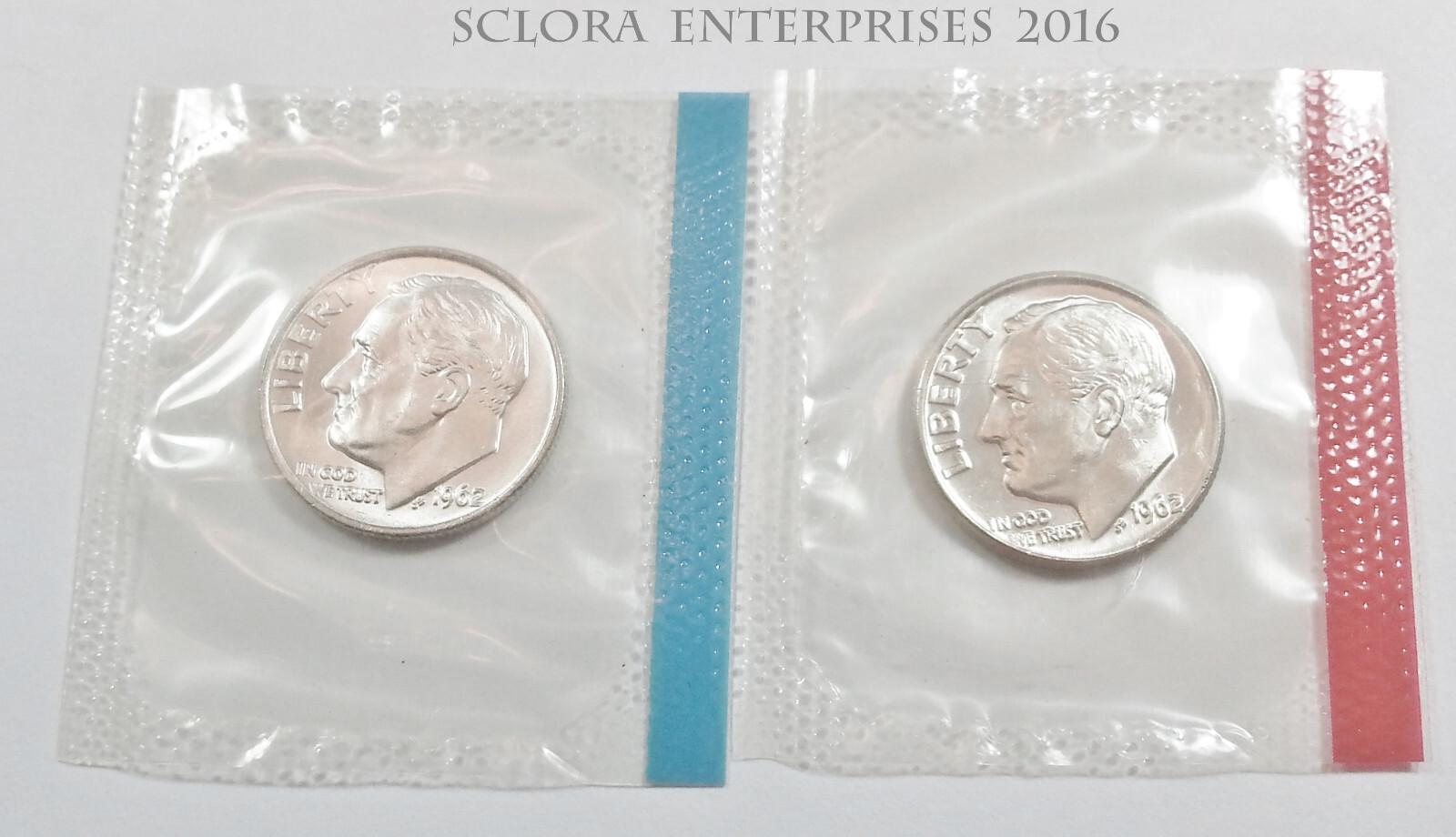 1962 P & D Roosevelt Dime Set   *90% SILVER*   *MINT CELLO*  *FREE SHIPPING*
