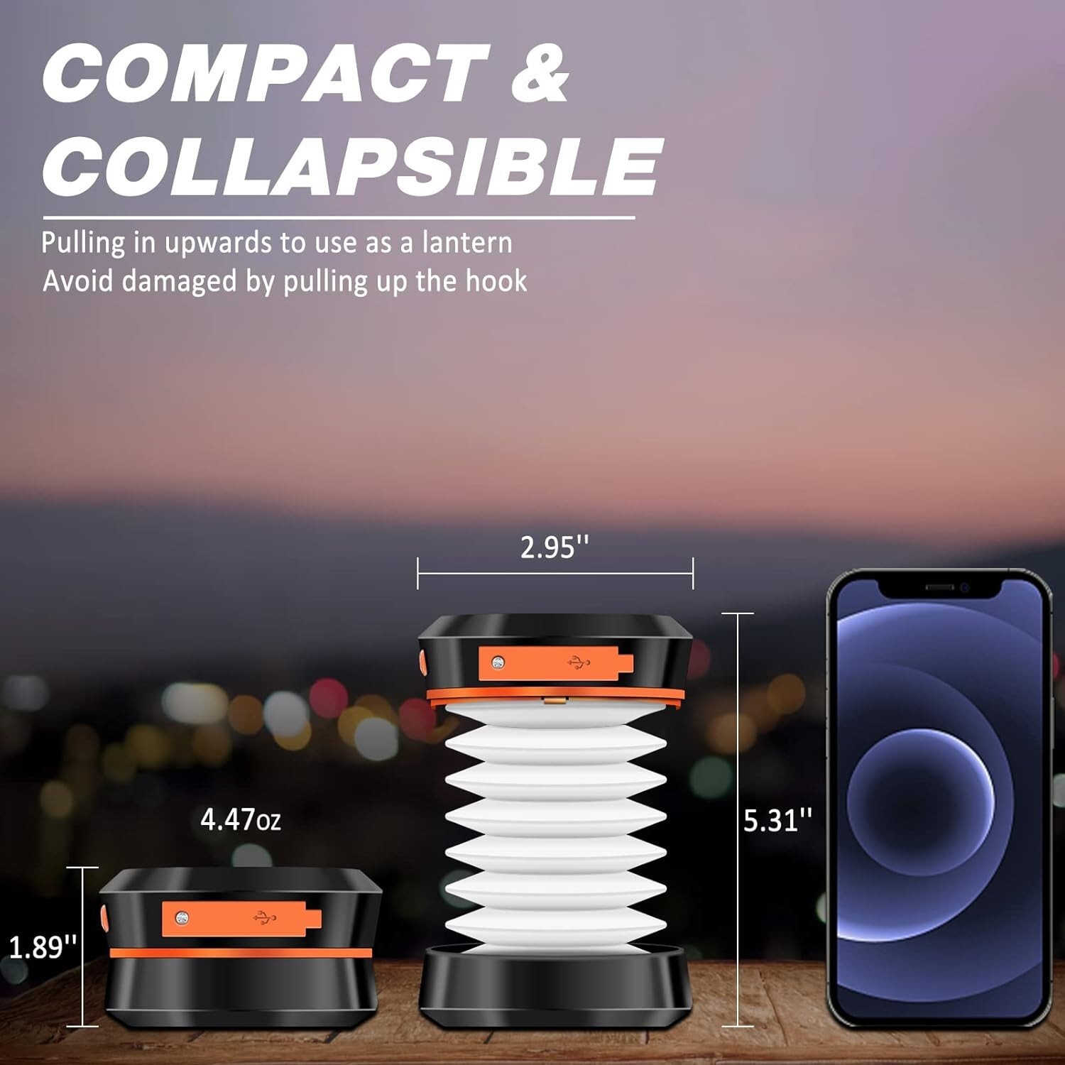 Solar Rechargeable LED Flashlight Power Camping Tent Light Torch Lantern Lamp US