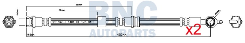 Front Brake Hose Pair Fits Ford Probe 1993-1998