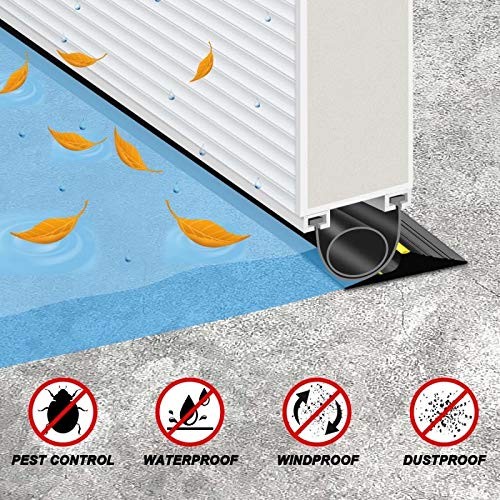 Universal Garage Door Threshold Seal Strip 10FT Kit, Bottom Waterproof Rubber...