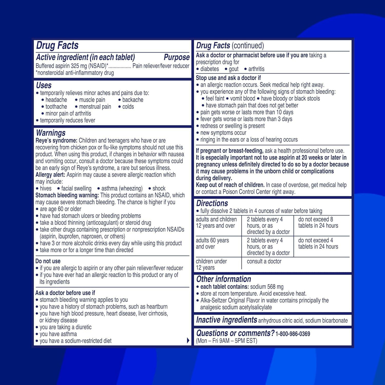 Alka-Seltzer Effervescent Tablets - Original Flavor - 116 Tablets