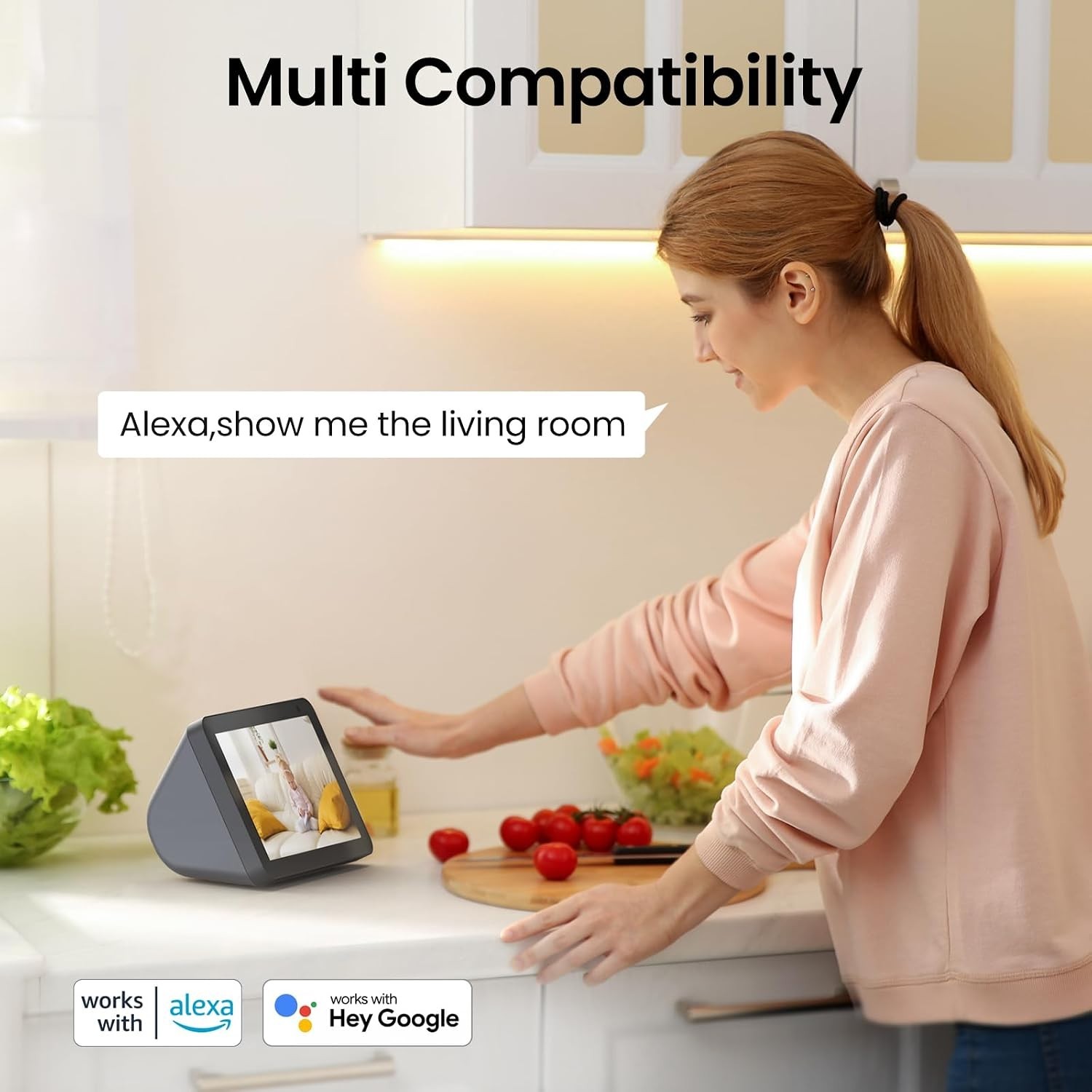 Smart 360° Home Security Camera - 2-Way Audio, Night Vision & Alexa-Compatible