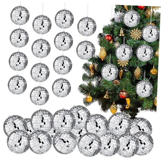 17 Pack Large Disco Ball Small Hanging Mirror Disco Decorations for 3.2 Inch