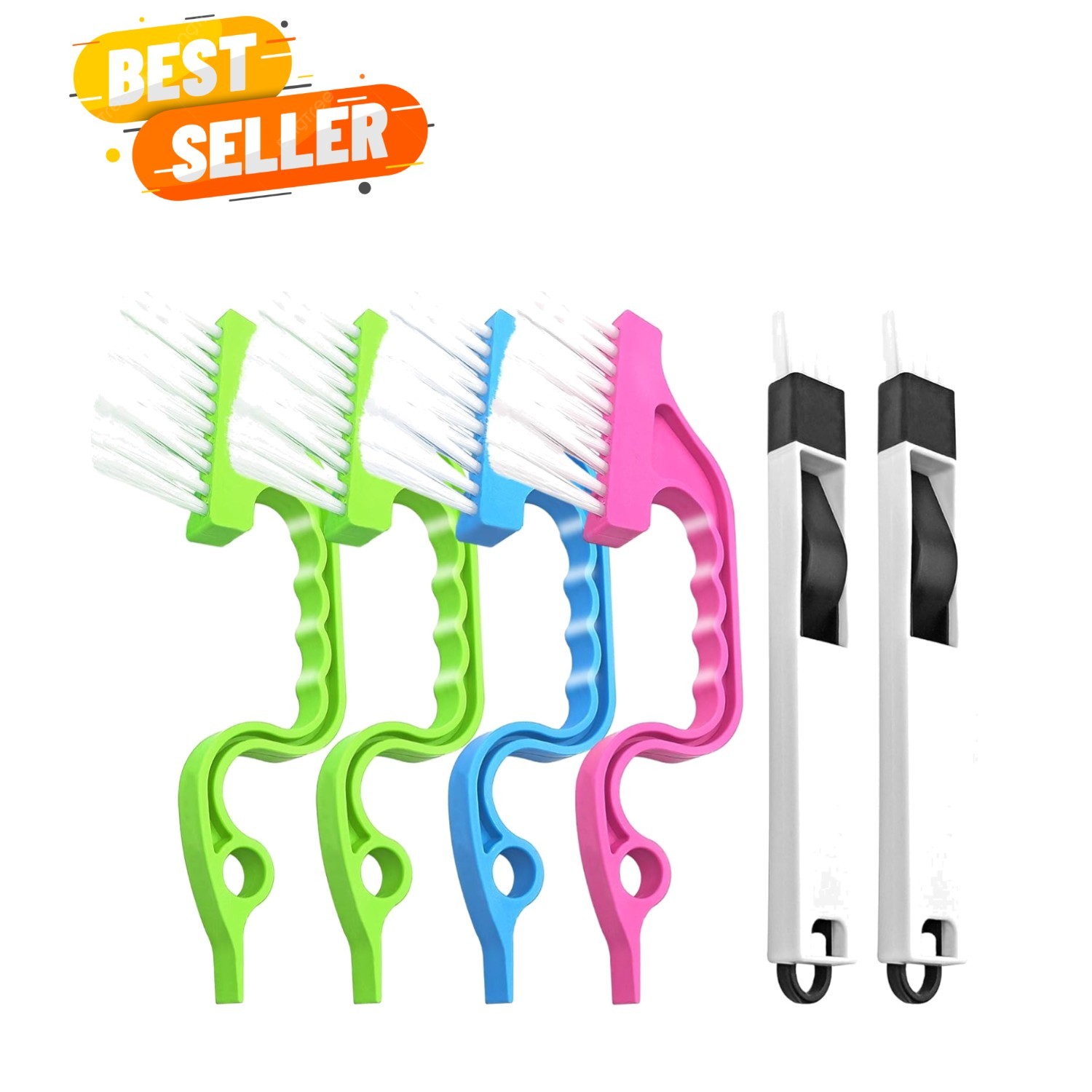 6-Piece Gap Cleaning Brush Set with Ergonomic Dustpan - Ultimate Home Cleaner