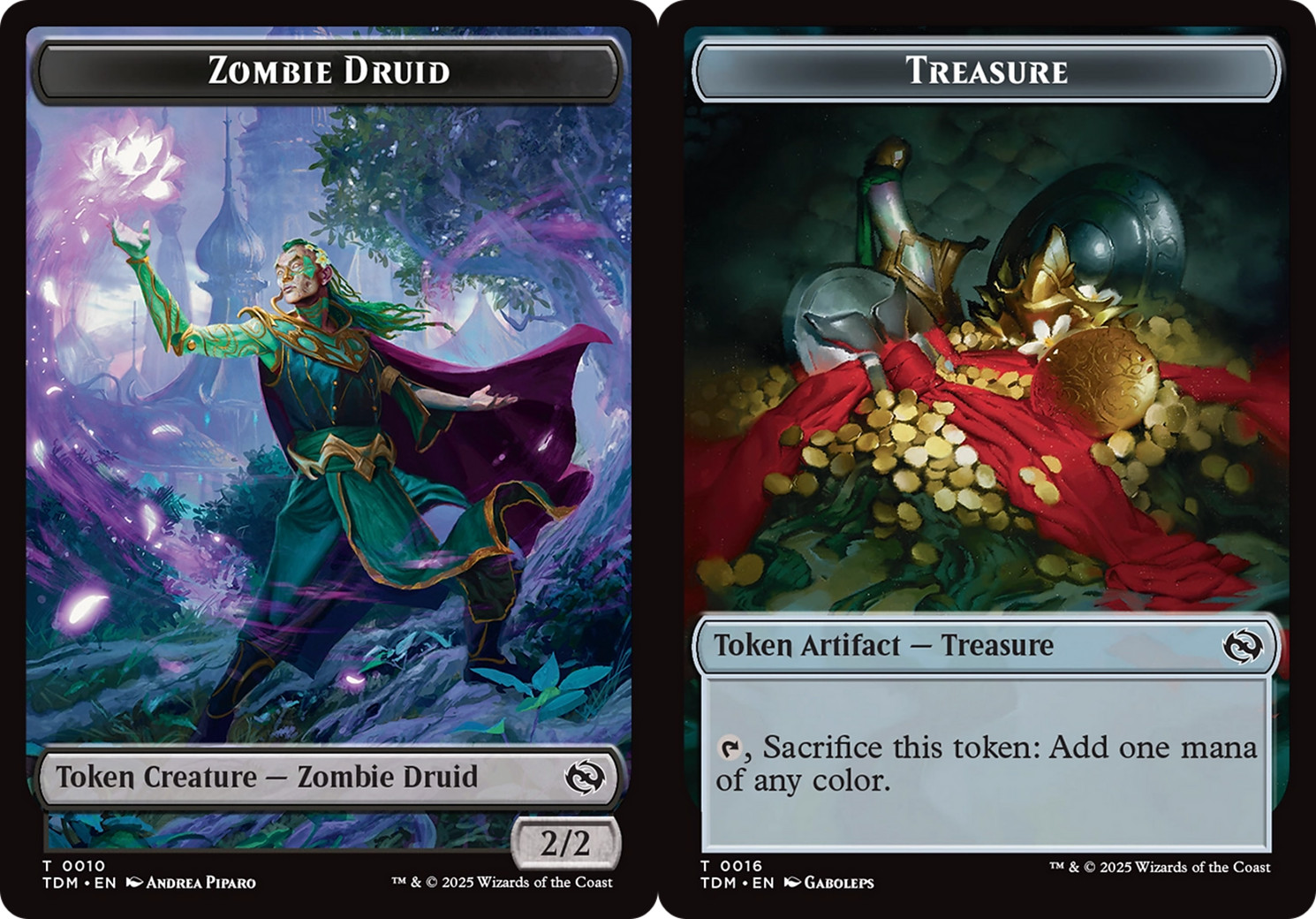x4 Zombie Druid / Treasure TTDM Tarkir Dragonstorm MTG 10-16 TOKEN M/NM 4x