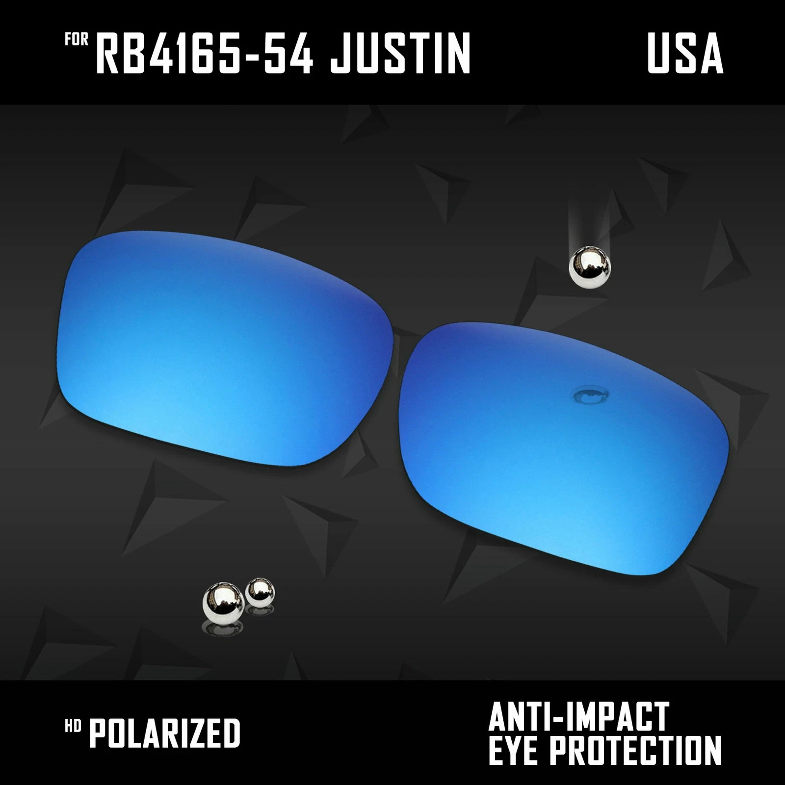 Anti Scratch Polarized Replacement Lenses for-Ray Ban RB4165-54mm