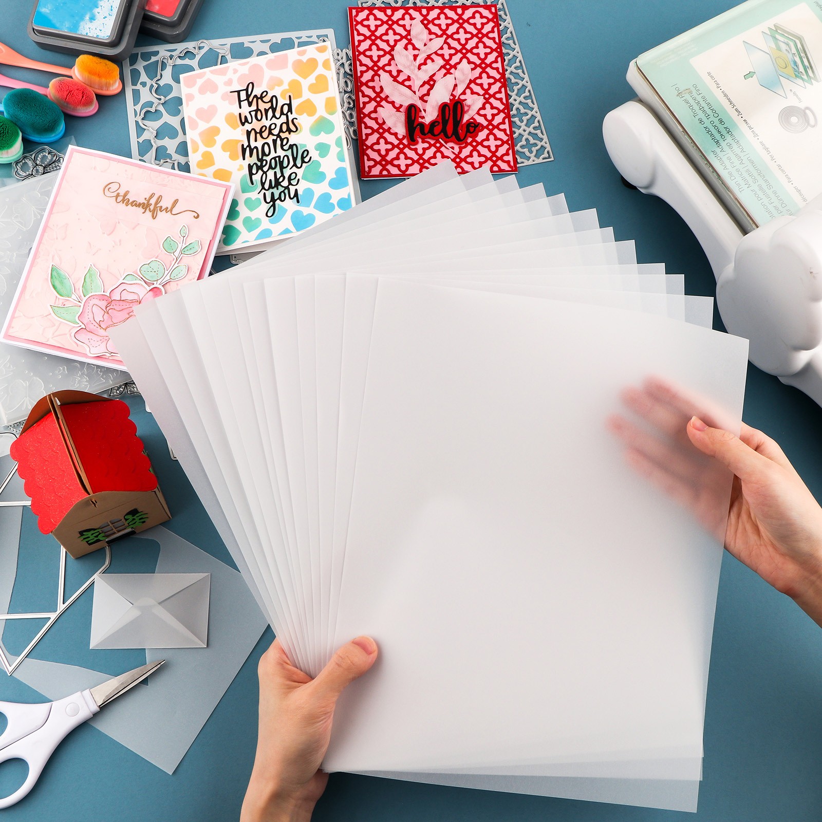 30 Pack Frosted Vellum Paper Sheets,93 Gsm Heat Resistant Translucent Vellum