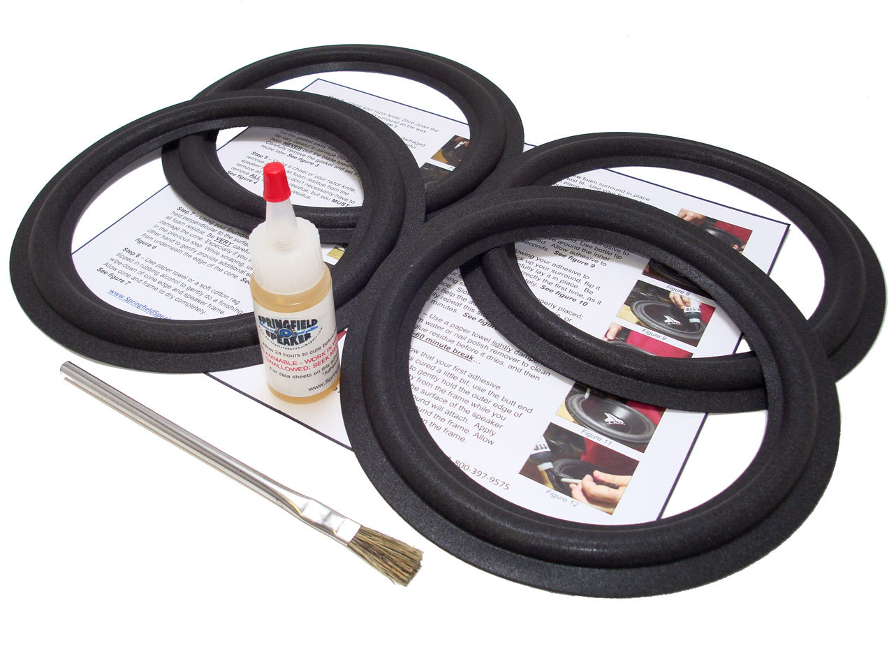 Standard 8" Speaker Foam Surround Repair Kit - 4 Pack - 4A8