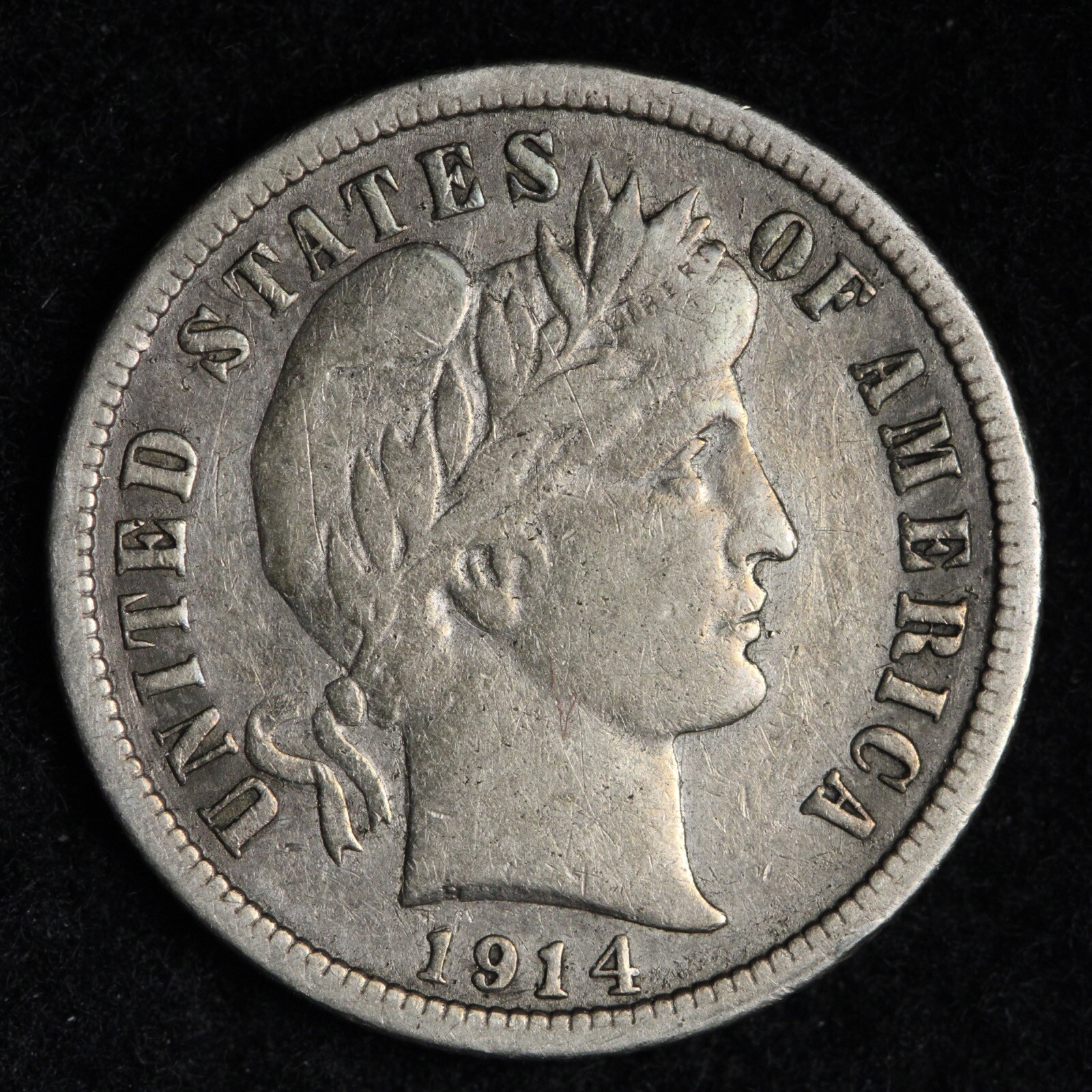 1914 Barber Silver Dime CHOICE XF E331 GCN
